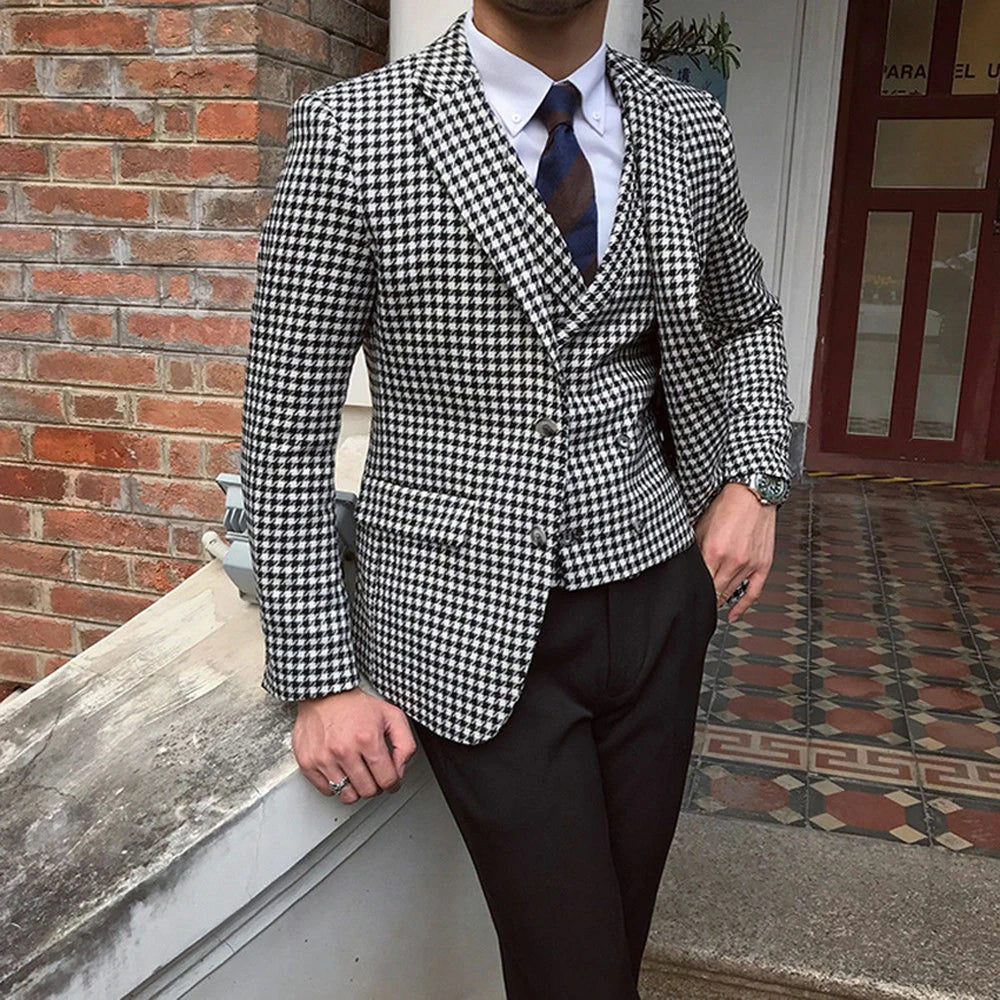 Men's Houndstooth Blazer and Houndstooth Vest