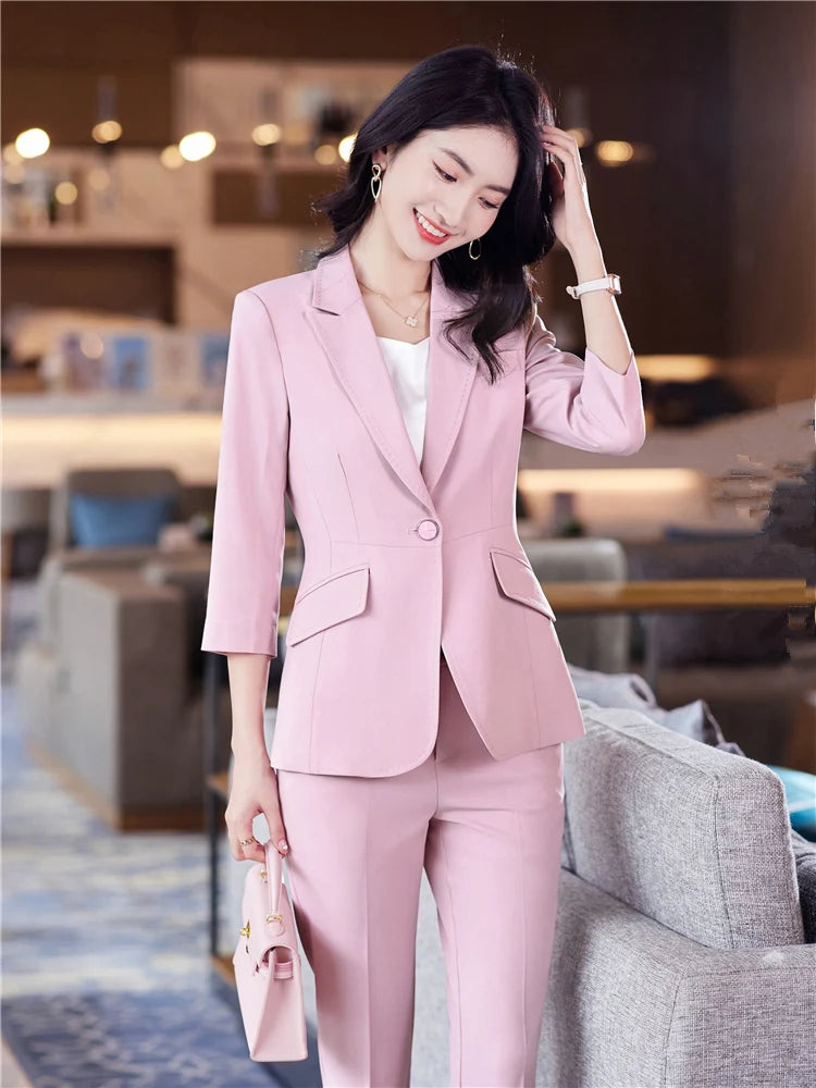 Women's Office Suit Blazer- Pantsuit Solid Color