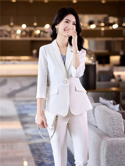 Women's Office Suit Blazer- Pantsuit Solid Color