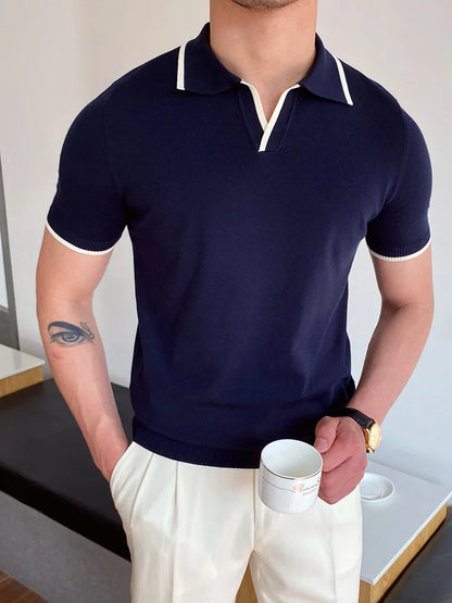 Men Fashion Polo Shirts Short Sleeve