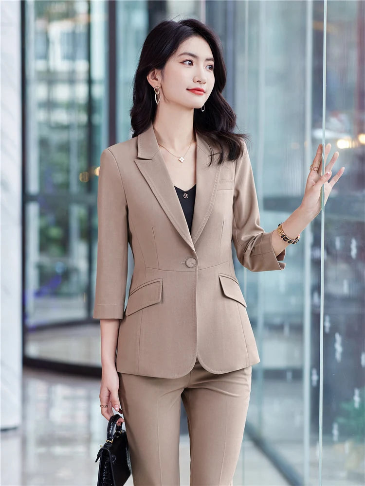 Women's Office Suit Blazer- Pantsuit Solid Color